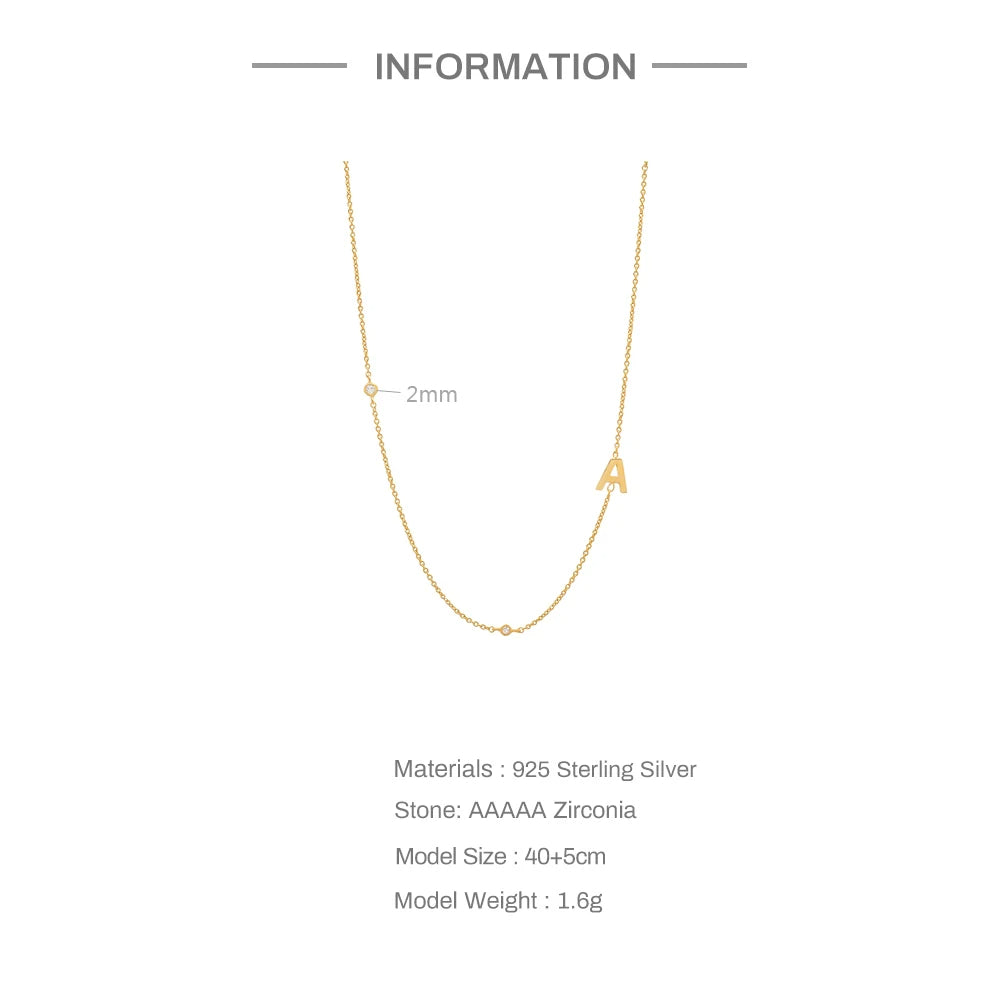 Minimalist Letter Necklace in 925 Silver + 18k Gold Plating - Gioppe