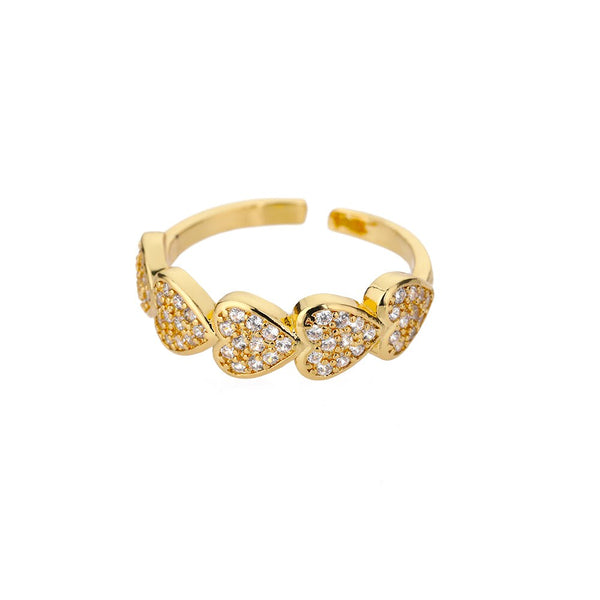 Ring with Hearts and Zirconia - Gioppe