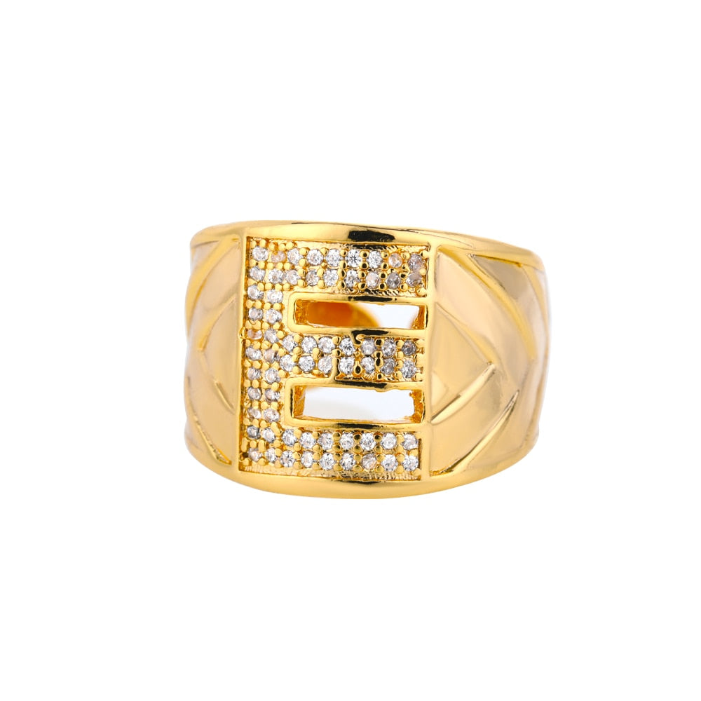 Maxi Initials Ring A-Z with Zirconias - Gioppe