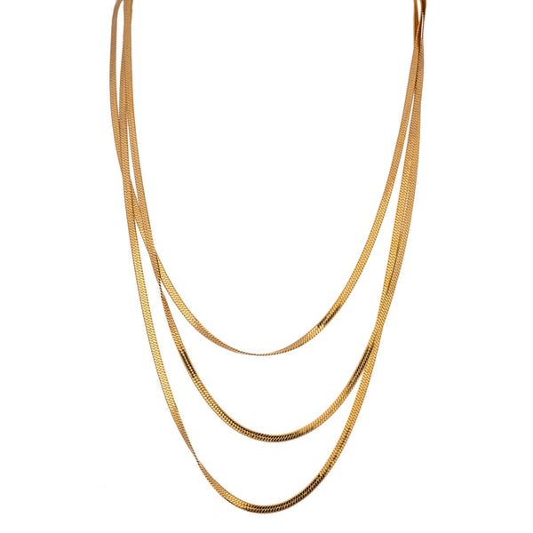 Triple Mesh Gold-Plated 18K Necklace | Firenze Collection - Gioppe