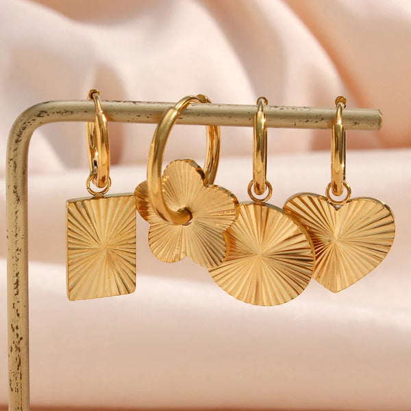 Scratched Hoop Earrings Gold-Plated 18K | Capri Collection - Gioppe