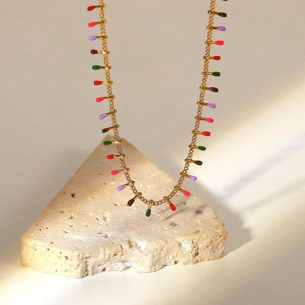 Colorful Necklace, Summer 2024, 18K Gold Plated | Verona Collection - Gioppe