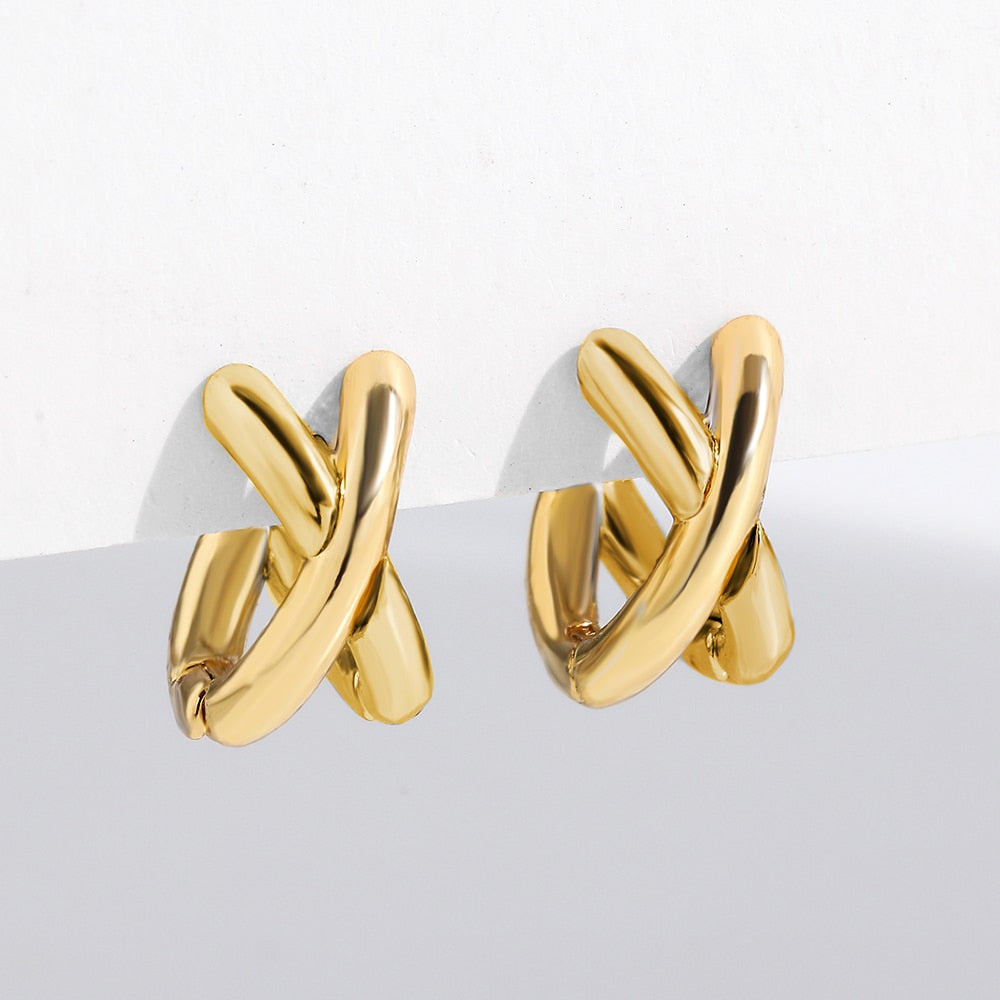 Gold-Plated Cross Earrings - Gioppe