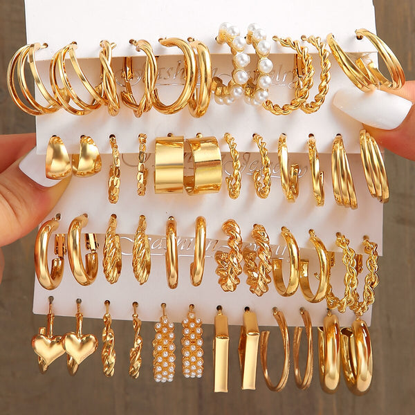 [50% OFF SPECIAL OFFER] Exclusive Kit: 24 Pairs of Trendy Hoop Earrings for 2023 - Gioppe