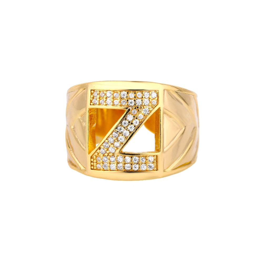 Maxi Initials Ring A-Z with Zirconias - Gioppe