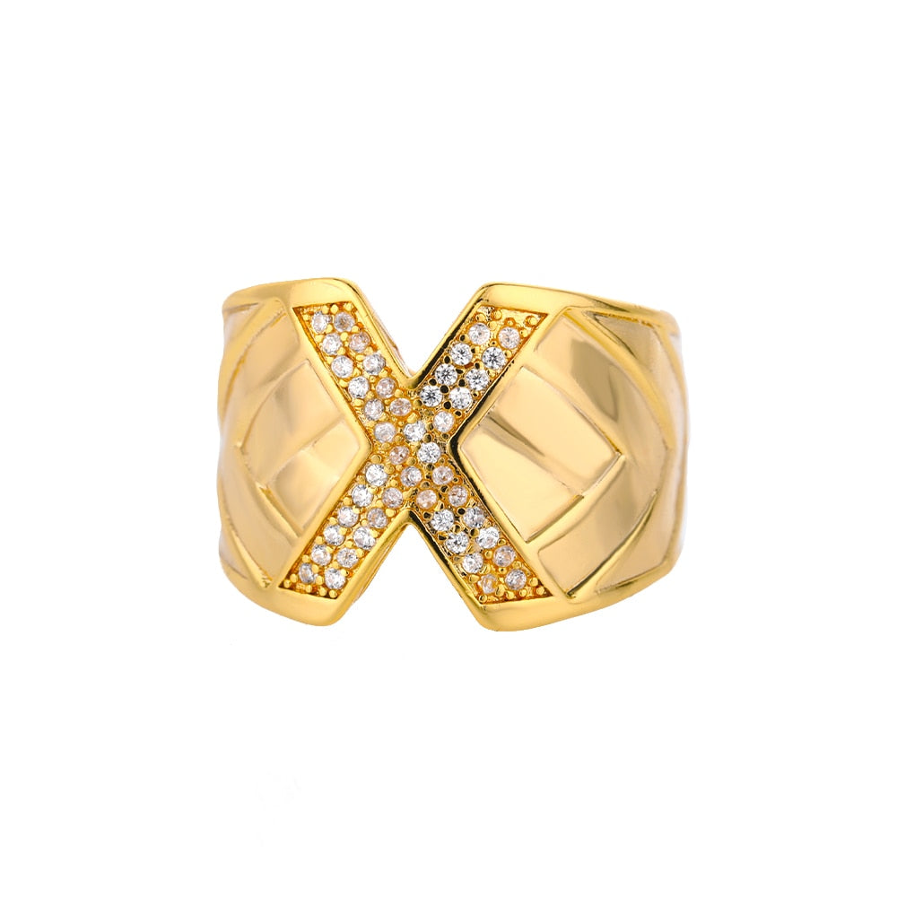 Maxi Initials Ring A-Z with Zirconias - Gioppe