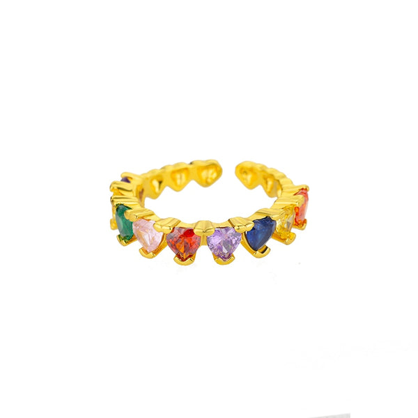 Irregular Colored Zirconia Ring - Adjustable - Gioppe