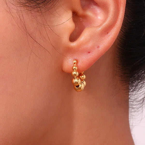 Medium Sphere Hoop Earrings Gold-Plated 18K | Capri Collection - Gioppe