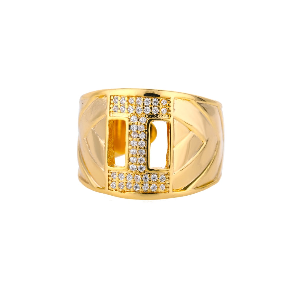 Maxi Initials Ring A-Z with Zirconias - Gioppe